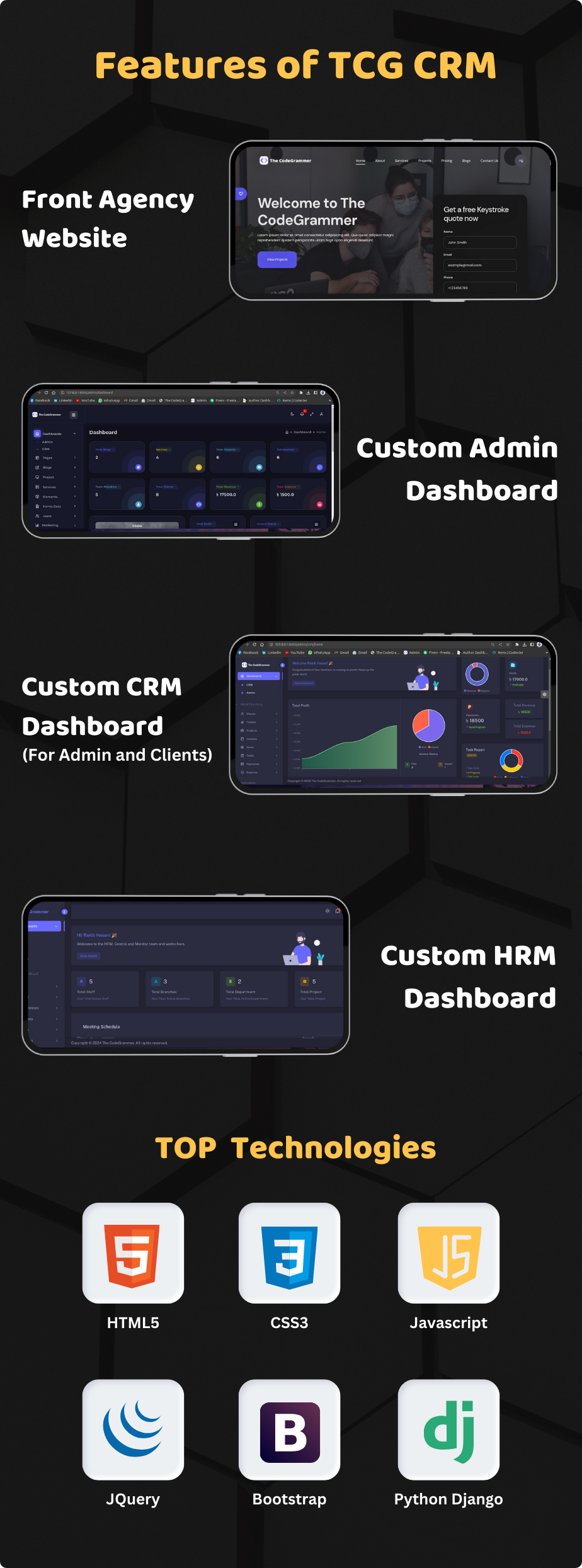 TCG CRM - Django CRM & HRM Script With Agency Website