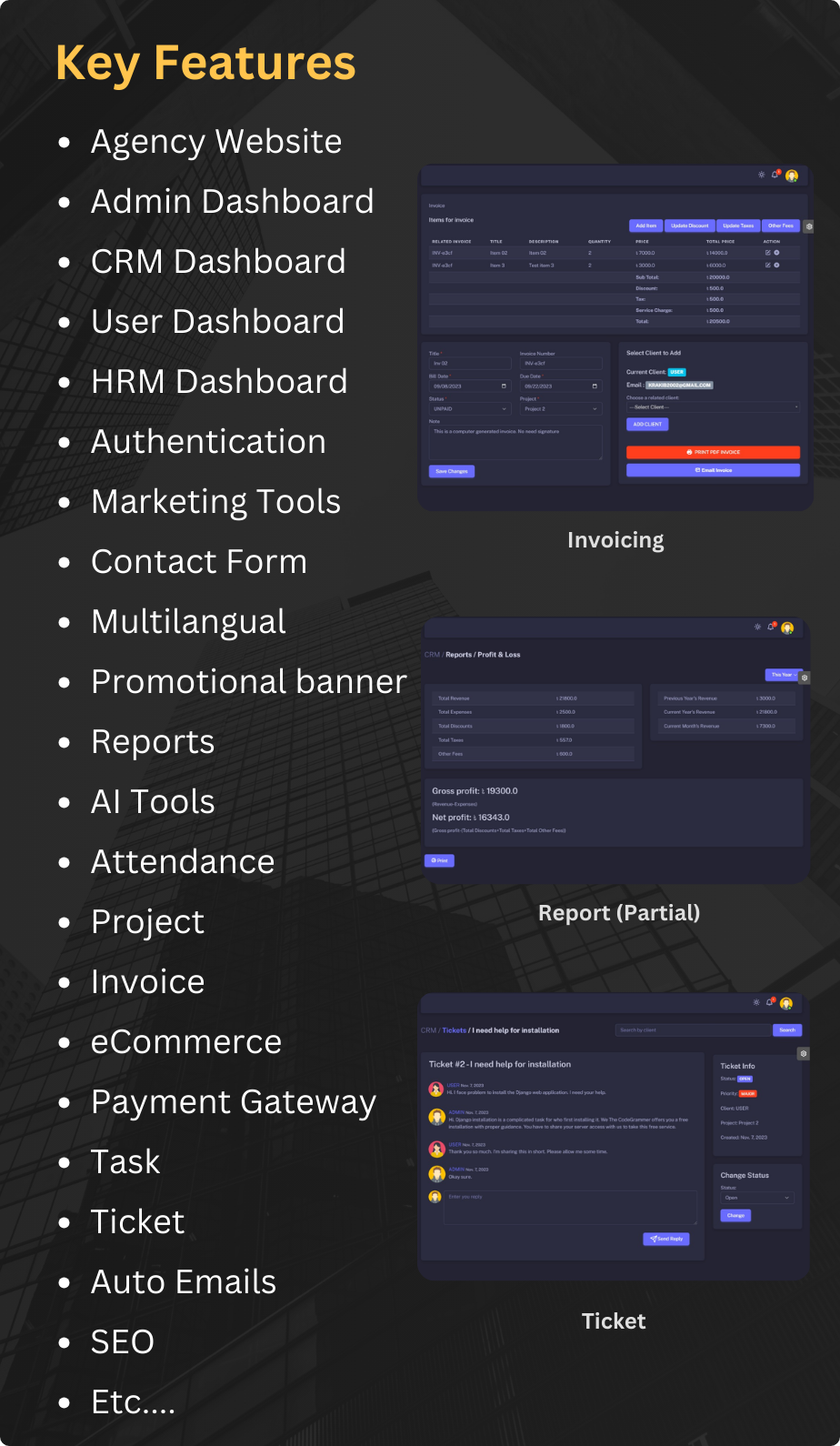 TCG CRM - Django CRM & HRM Script With Agency Website